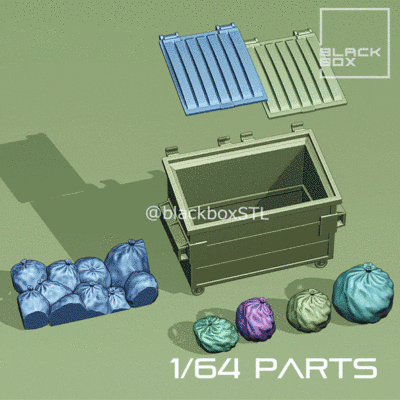 DUMPSTER DIORAMA PARTS 1-24 1-64TH SCALE 3d model