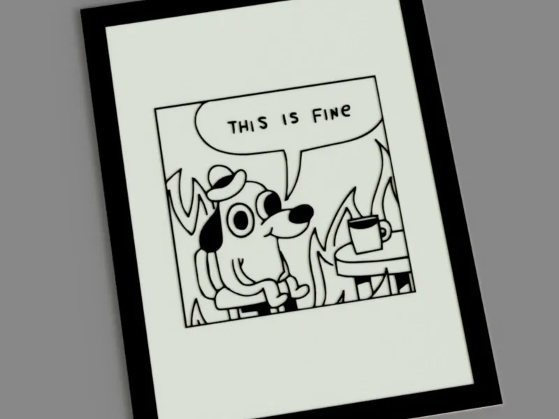 "This Is Fine" Meme Wall Art – 3D Printed Decor