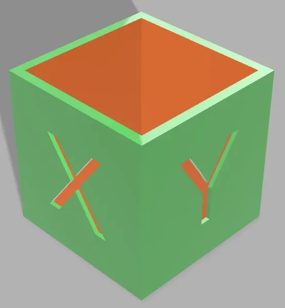 cubo de calibración XY Z