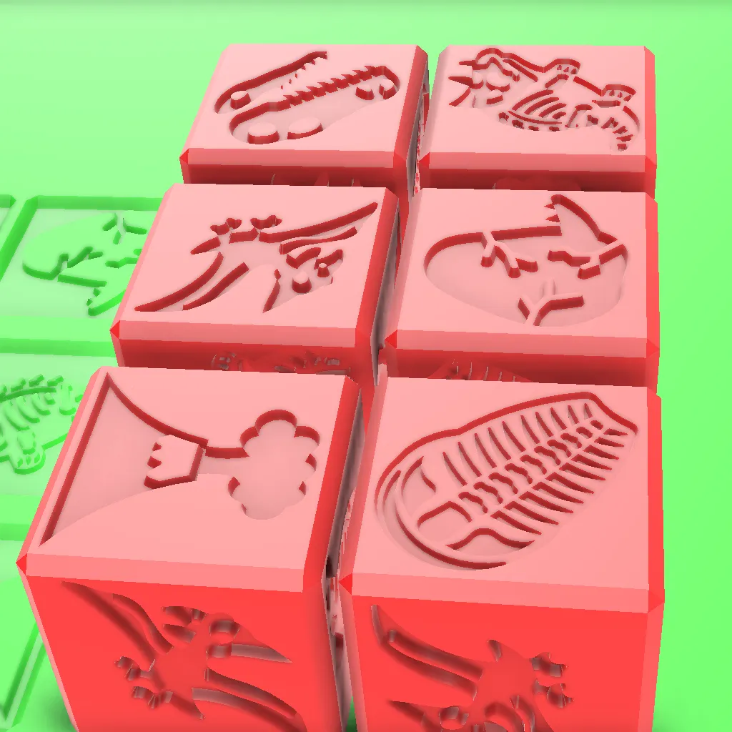 Educational Dinosaur Cube for playdough and sensory play