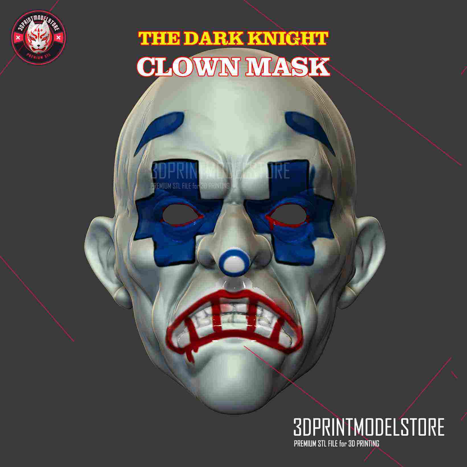 The Dark Knight Joker Mask Henchmen Clown Cosplay Halloween 3d Models Download Creality Cloud 