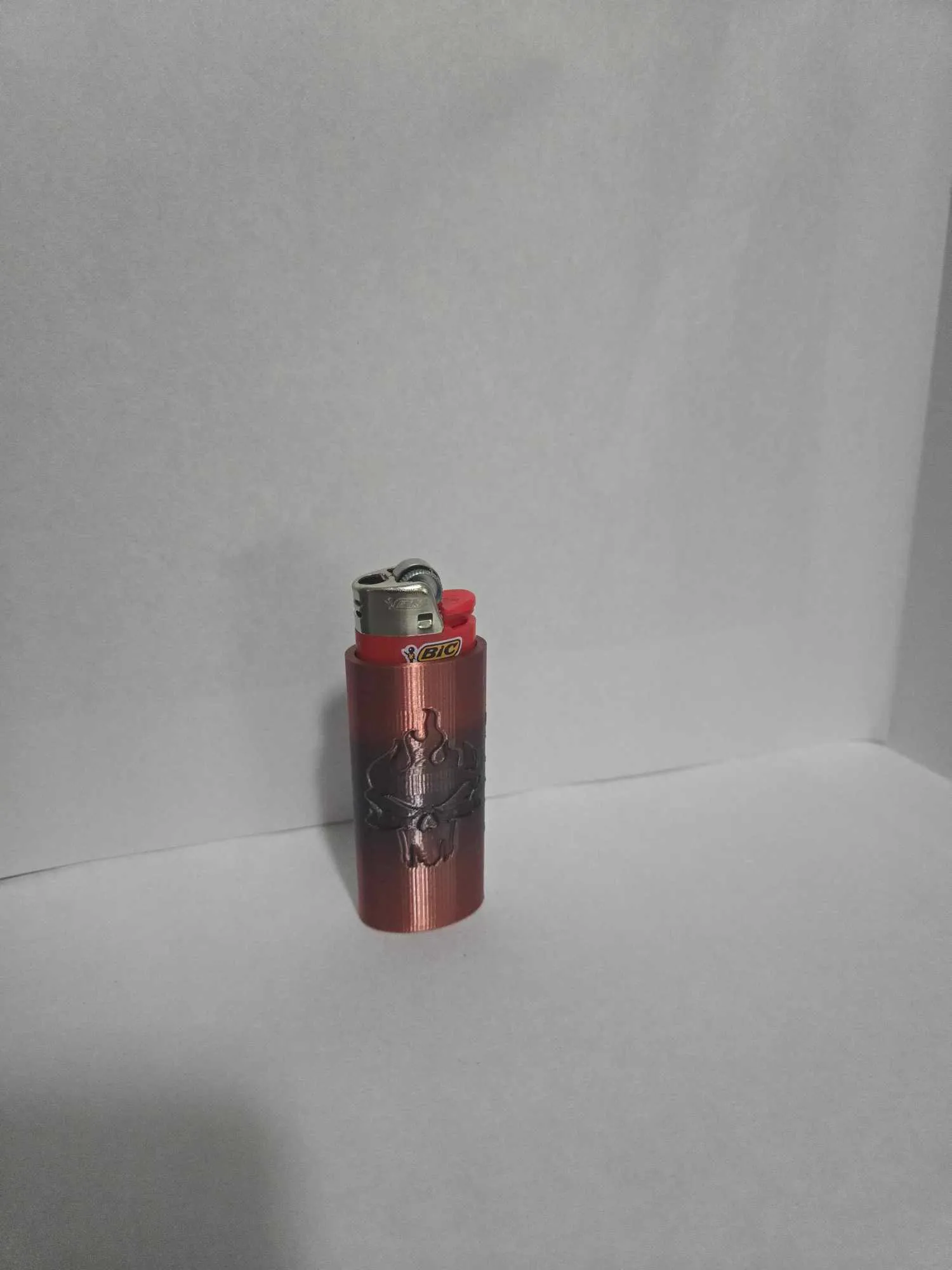 bic lighter sleeve flame skull