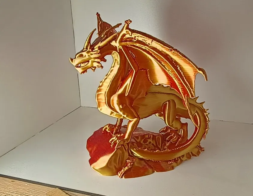 Fire Dragon – Majestic Guardian on Rocky Base