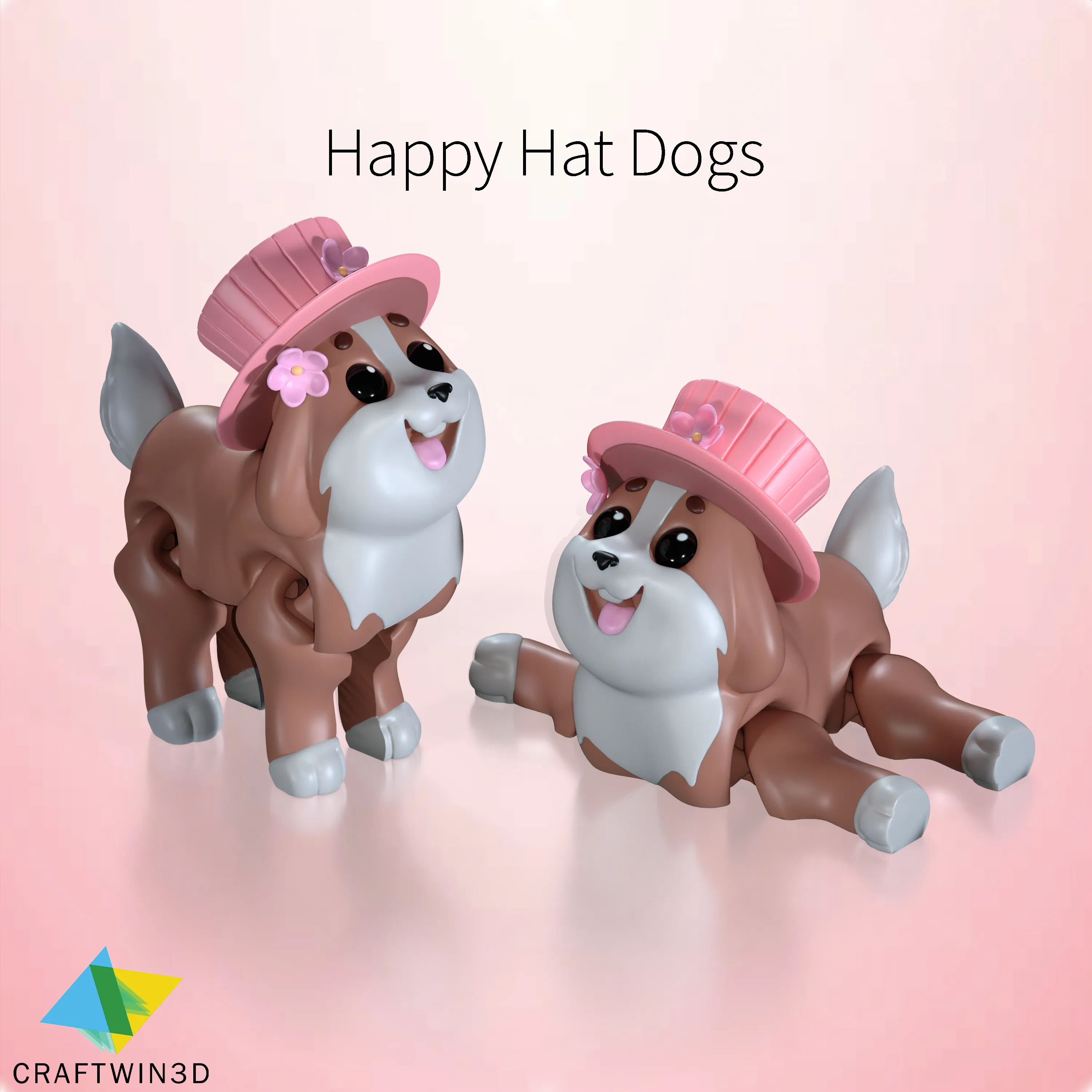 Print in place Happy Hat dog