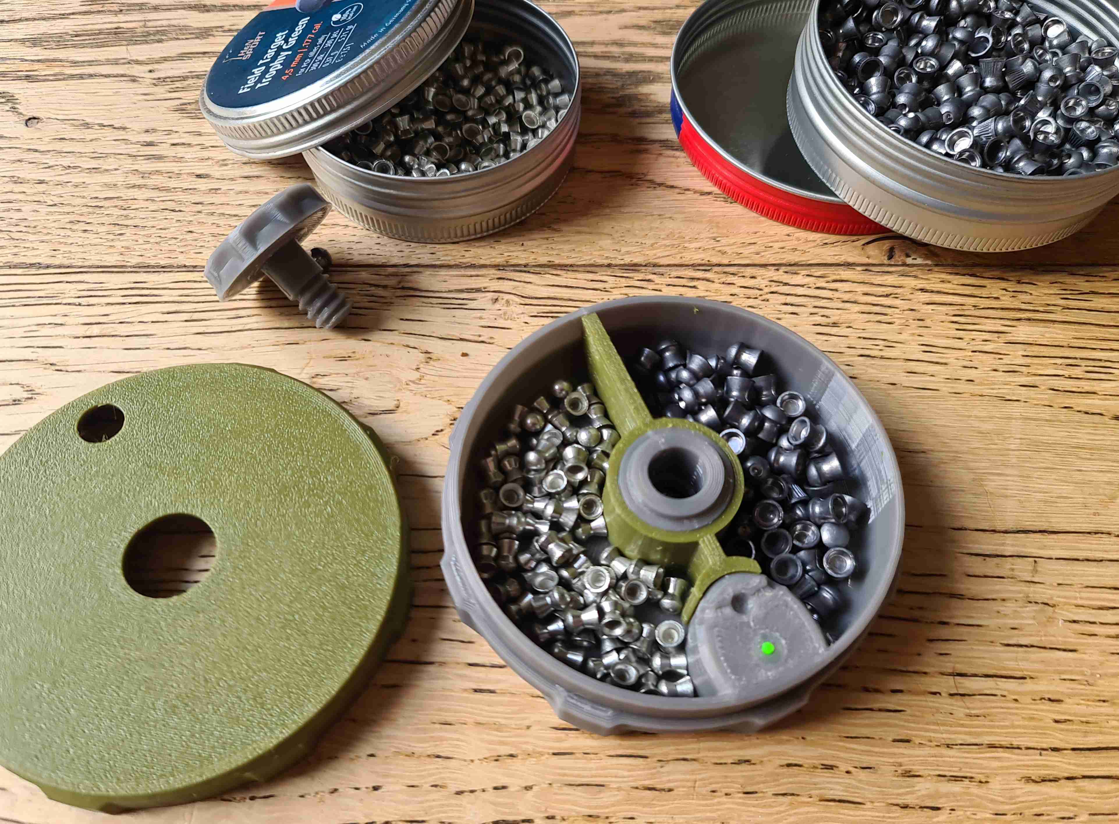 Airgun Air Rifle Pistol .177 .22 Pellet Tin Dispenser Holder 3D models download Creality Cloud