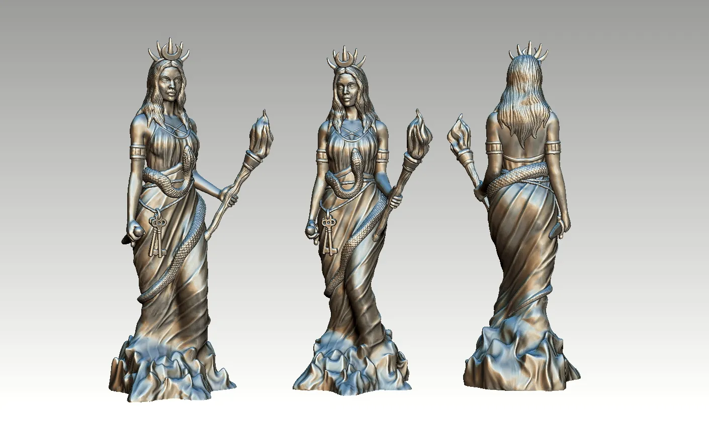 Hecate goddess statue 3D printable model