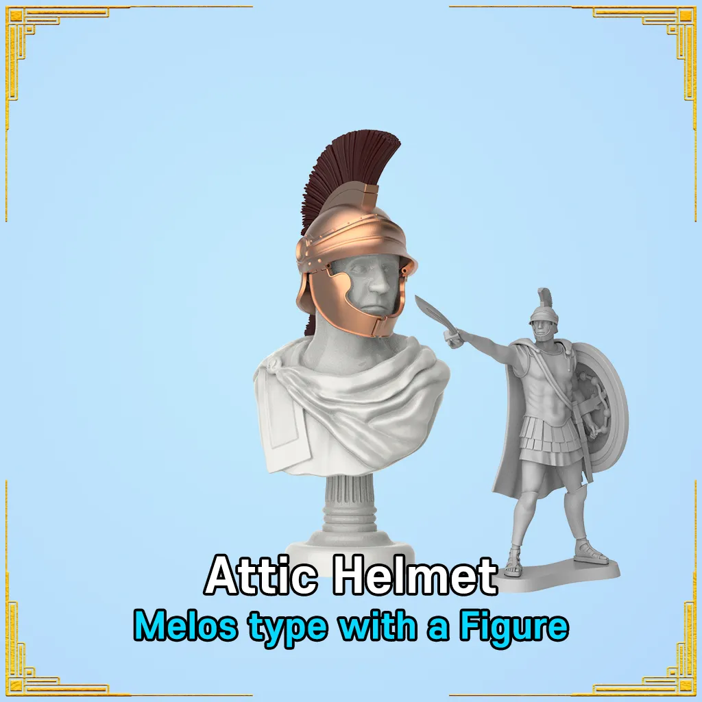 Attischer Helm vom Typ Melos mit einer Figur