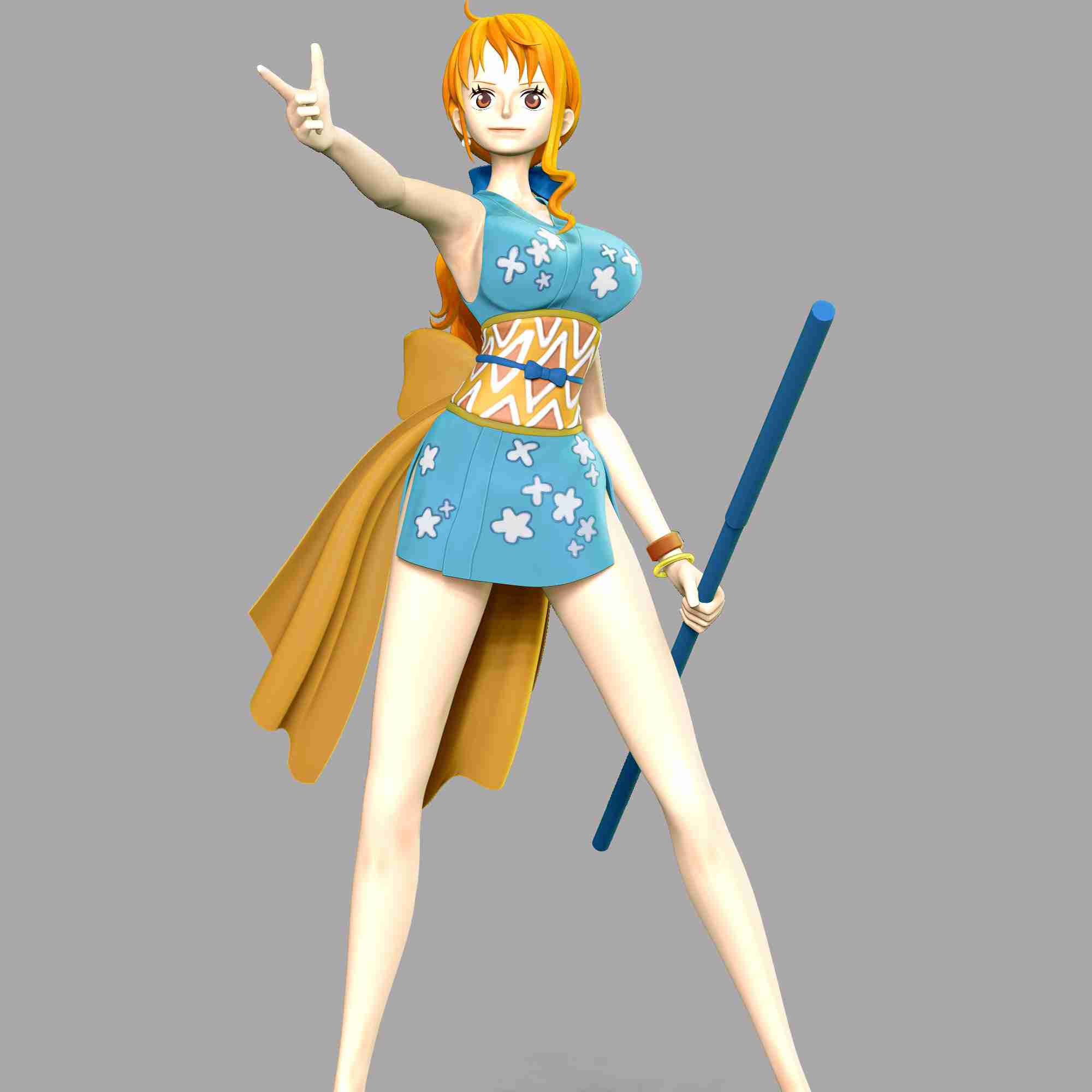 Nami Sitting 3D Printing Figurine One Piece STL Files