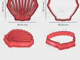 Shell Cookie Cutter, 2 stl files, shape, imprint, Seashell-1