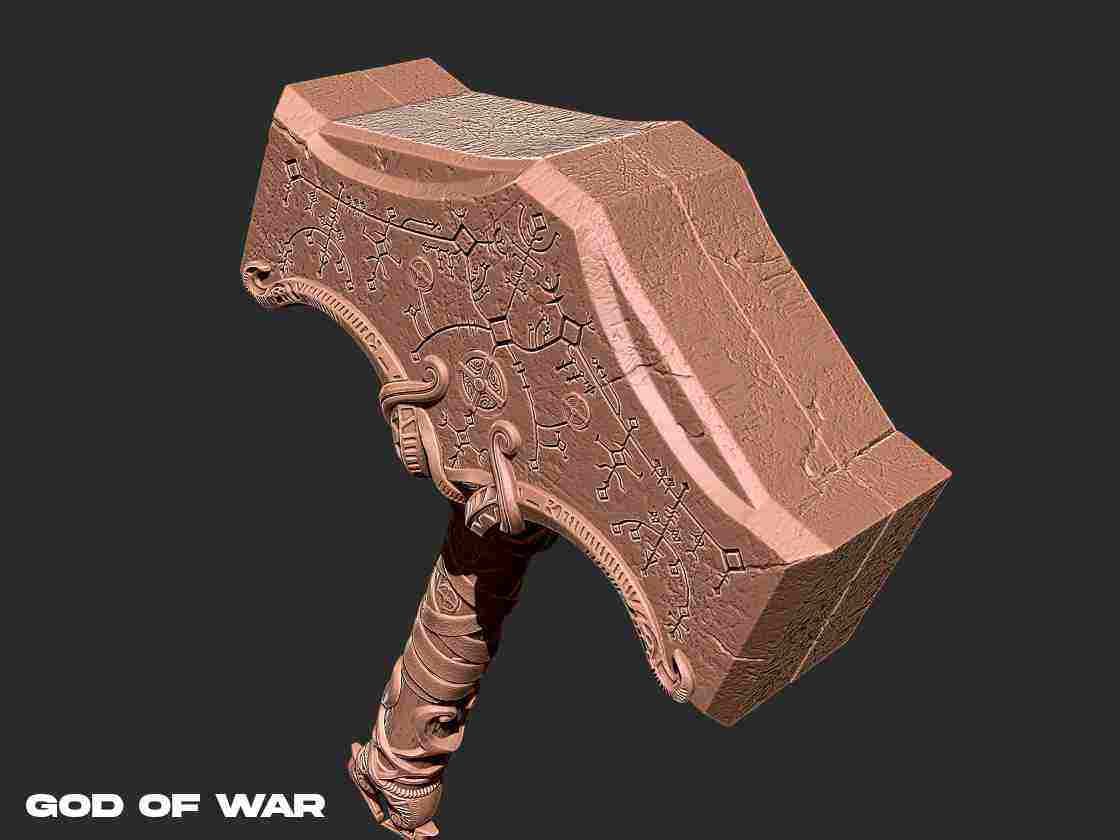Mjolnir - God of war - Ready to print 3d model 3D model 3D