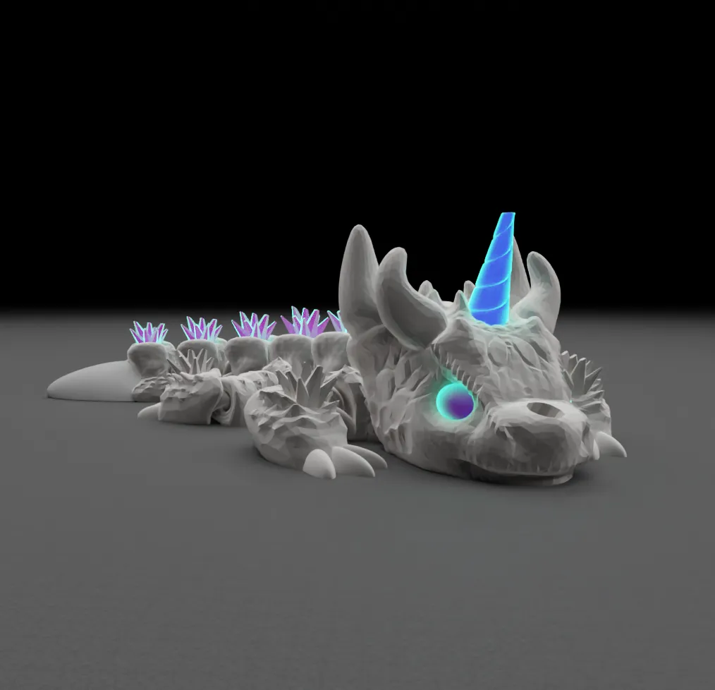 Articulated Unicorn Dragon Keychain Print-in-Place