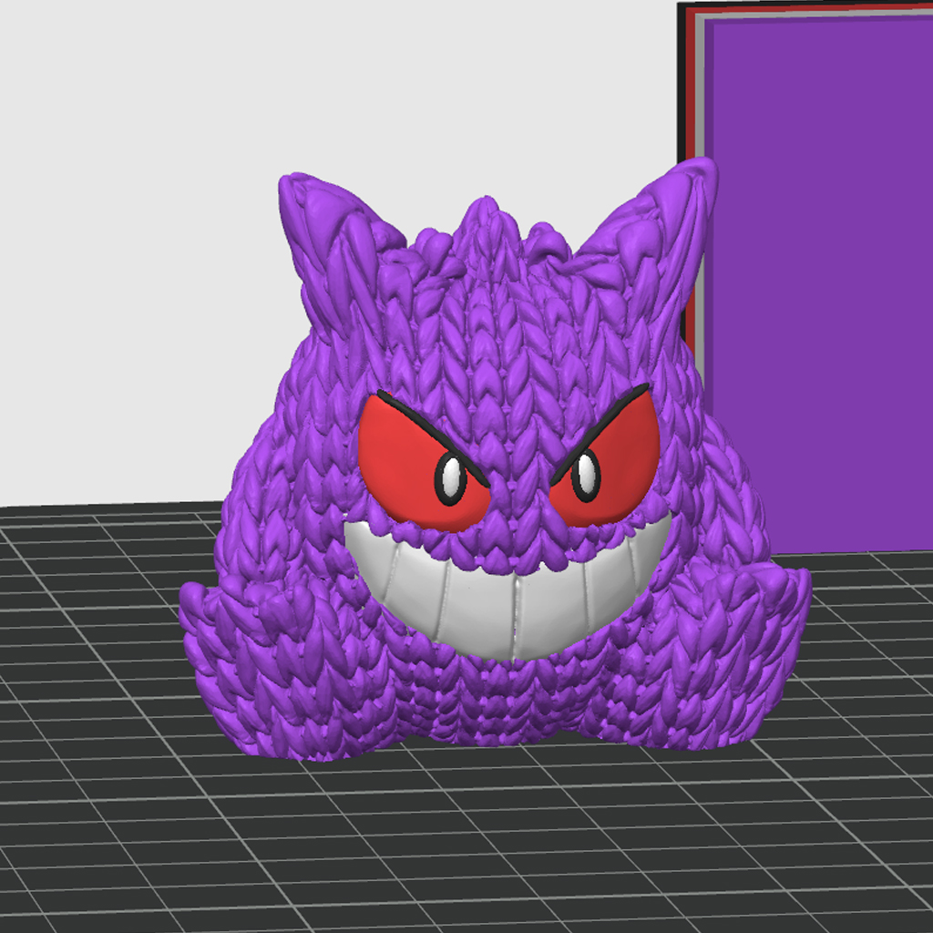 Gengar Crocheted Style 3D Printable Model Print in Place | 3D models ...