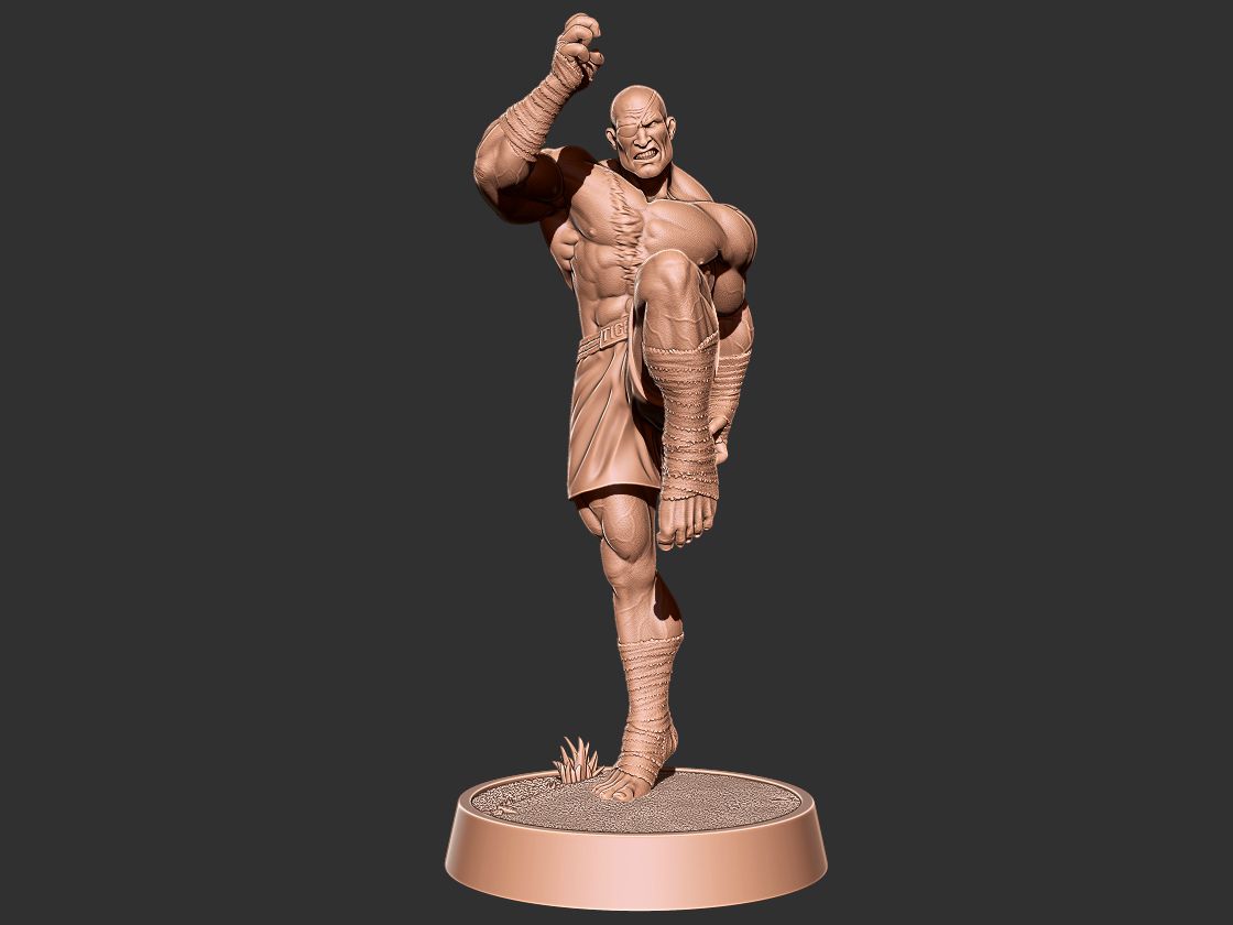 Sagat Street Fighter 3d Print Model 3d Models Download Creality Cloud 1894