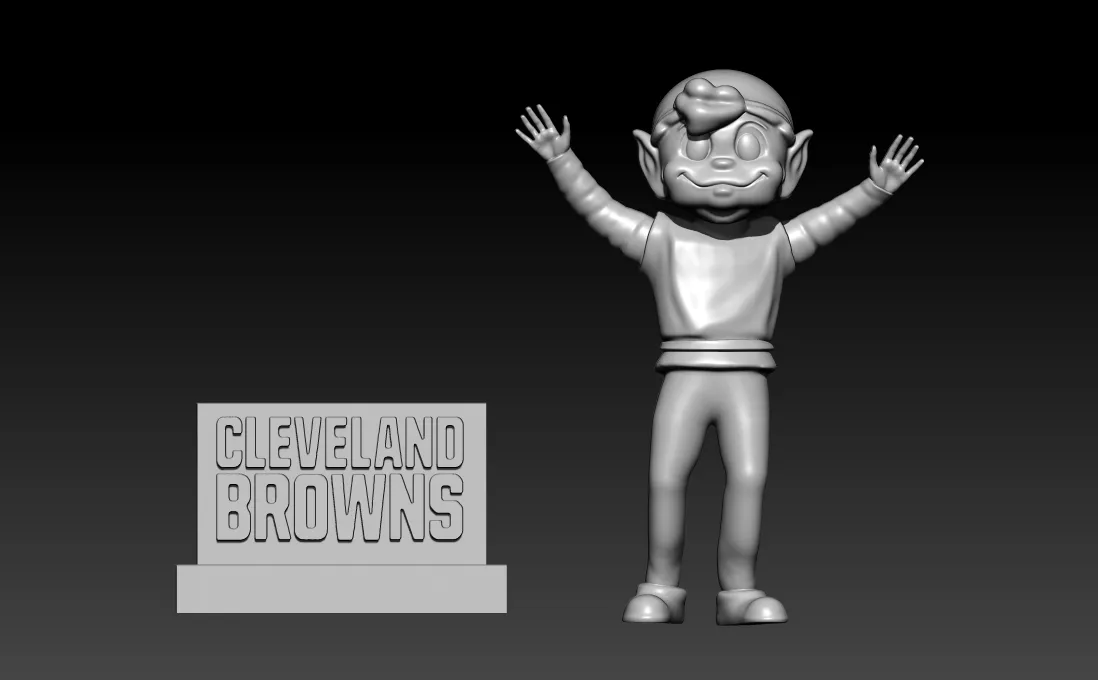 Brownie The Elf - Cleveland Browns mascot statue - 3d print
