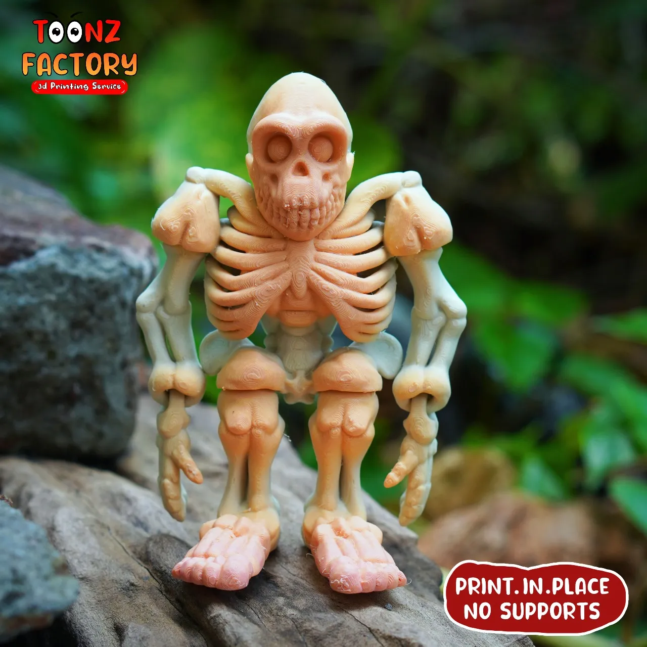 PRINT-IN-PLACE CUTE FLEXI BIGFOOT SKELETON
