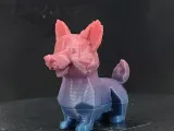 Low poly dog keychain-2