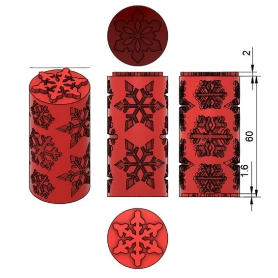 CHRISTMAS SNOWFLAKE TEXTURE ROLLER FOR SENSORY PLAY / BAKING