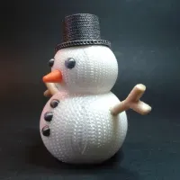 KNITTED SNOWMAN FIGURINE AND ORNAMENT - MULTIPARTS-2