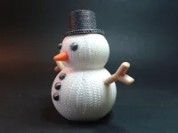 KNITTED SNOWMAN FIGURINE AND ORNAMENT - MULTIPARTS-2