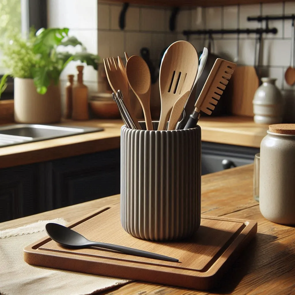 Ribbed Kitchen Utensil Holder – For Kitchen Essentials