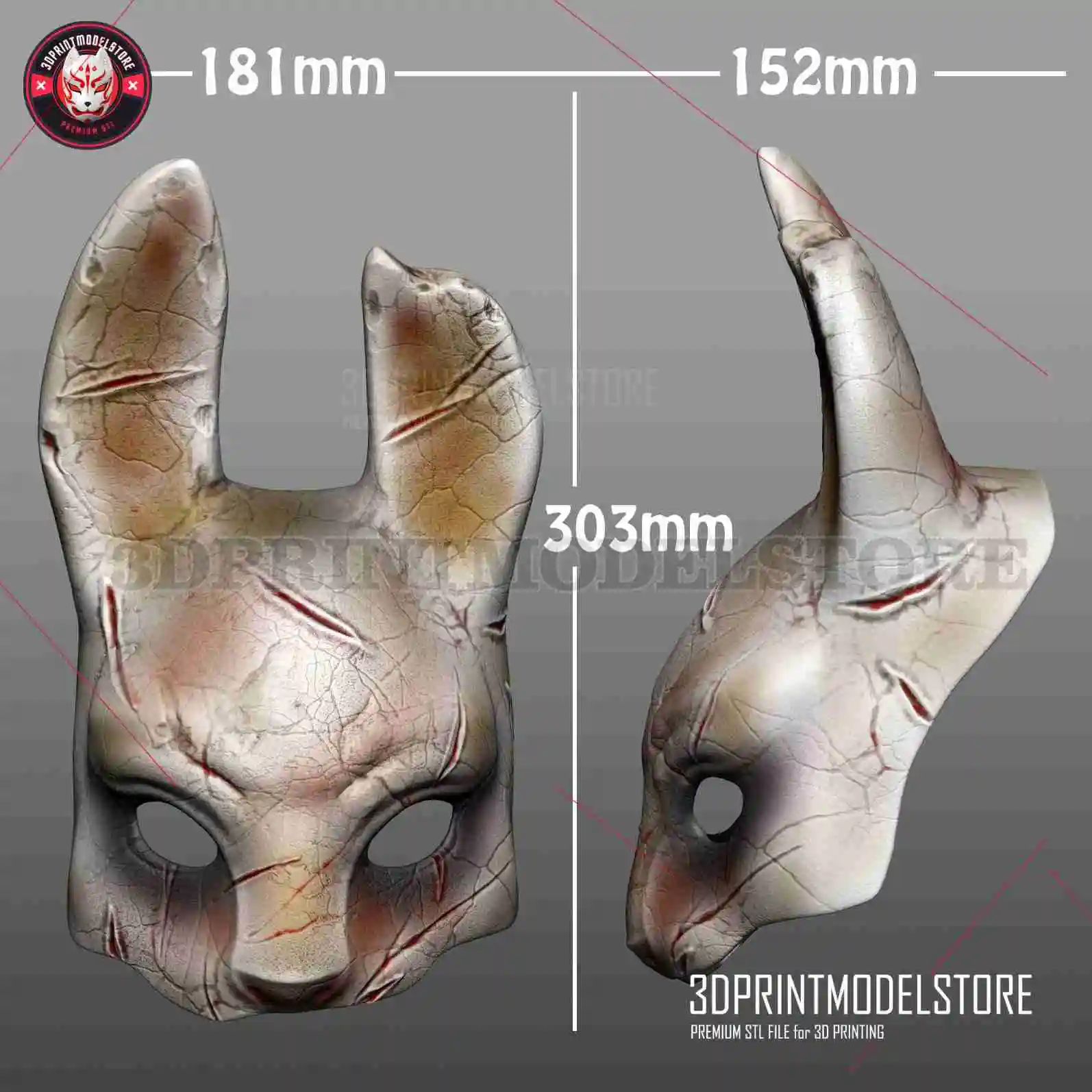 3D Printable Rabbit Hunt Mask Cosplay Halloween - 3D Print Model STL File  by 3dprintmodel