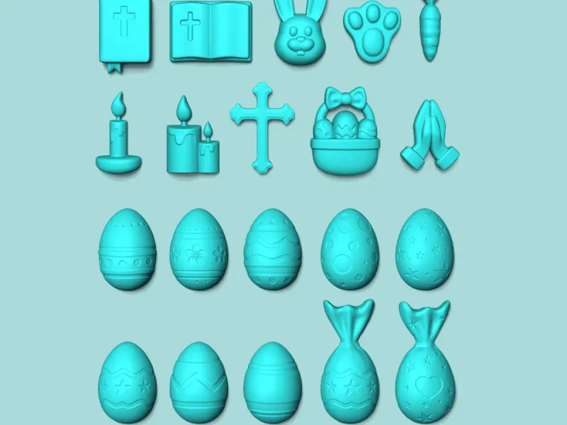 20 Easter Molds Collection- Silicon Molding Maker - Template