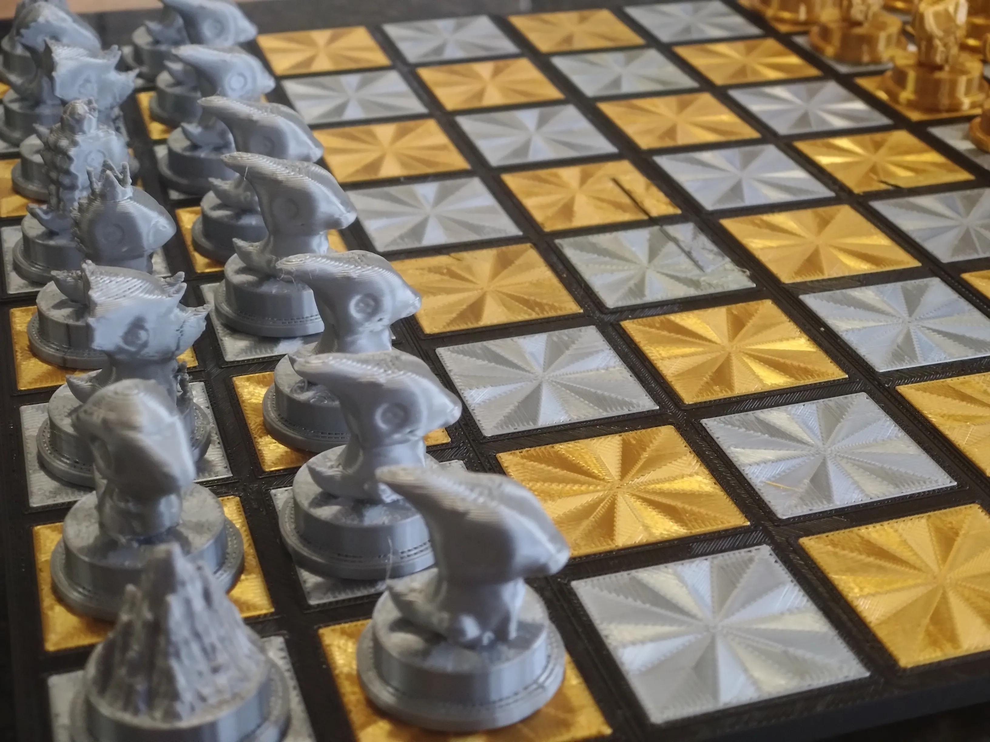 Portable Dinosaur-themed Chess Set