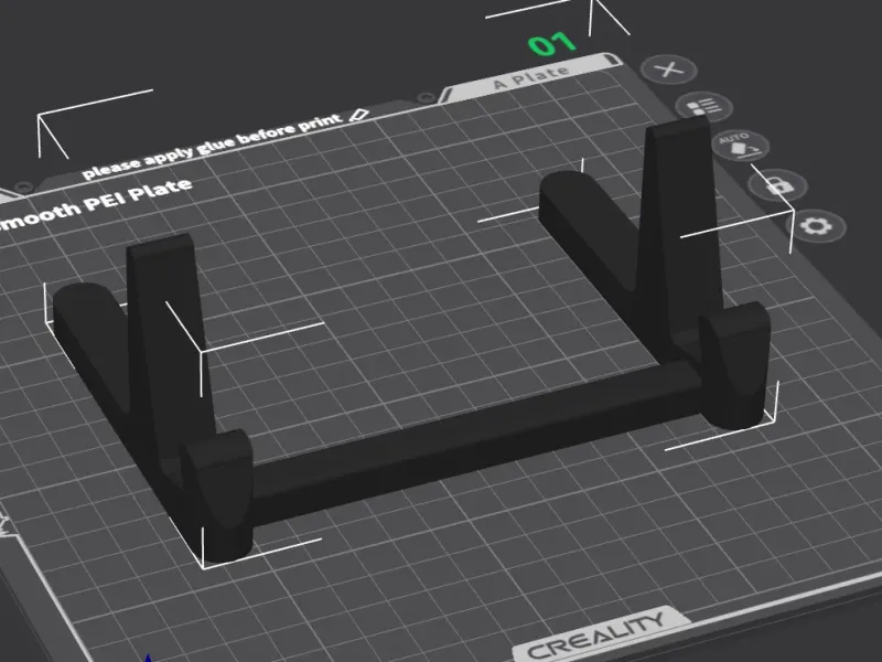 Under-monitor tablet stand.