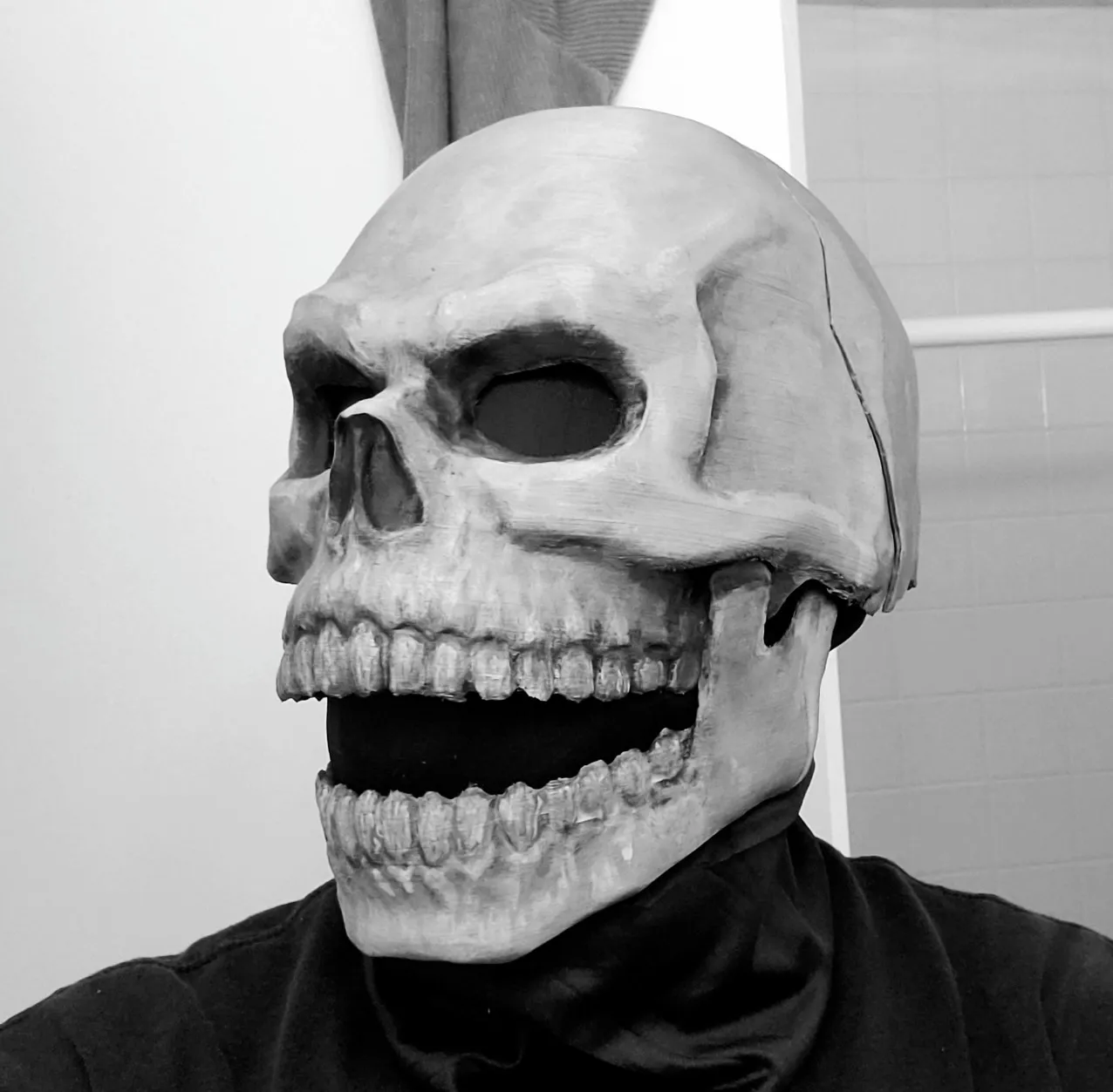 Skull Mask with Movable Jaw