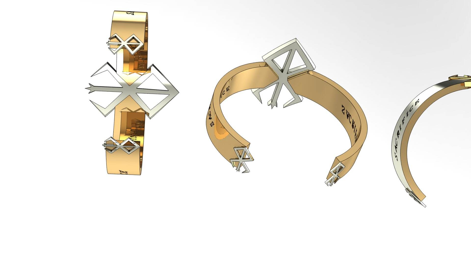 Louis Vuitton logo cuff bracelet 3D model 3D printable