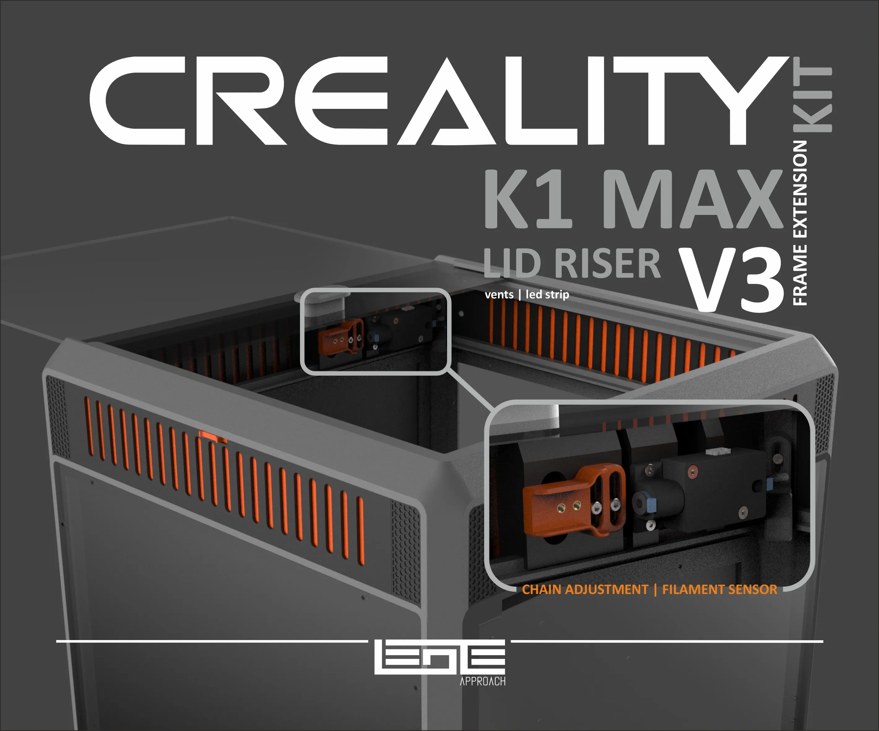 CREALITY K1max - LID RISER V3 [FRAME EXTENSION KIT]