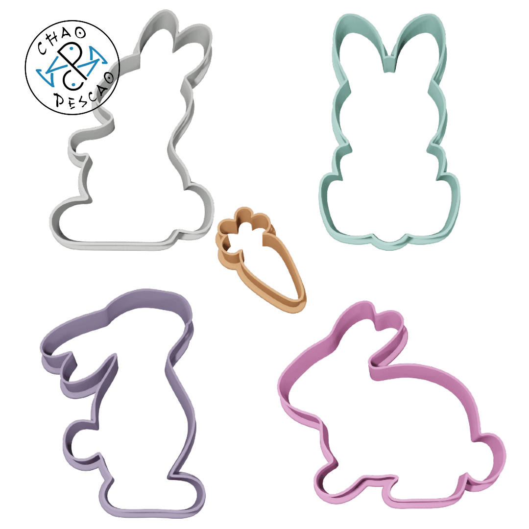 EASTER BUNNY SILHOUETTE COLLECTION SET COOKIE CUTTER 3D models