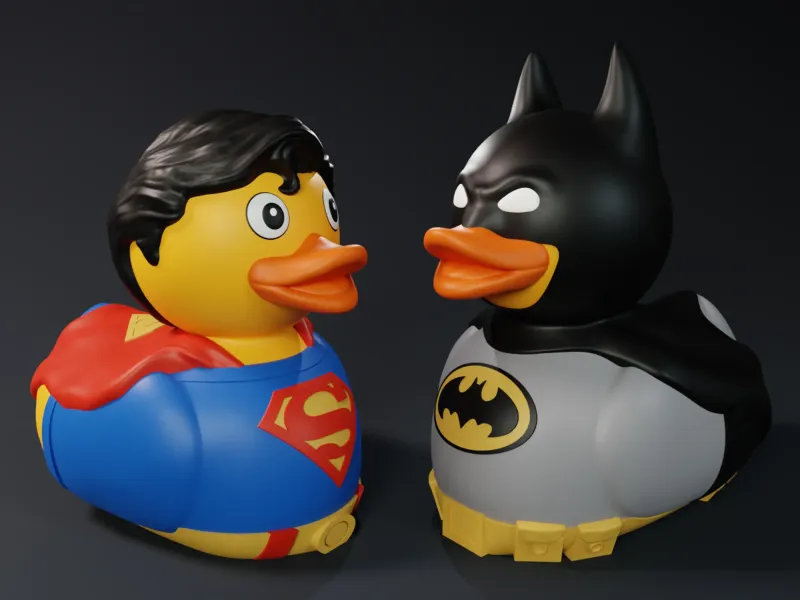 Cute Batman and Superman Rubber Ducks