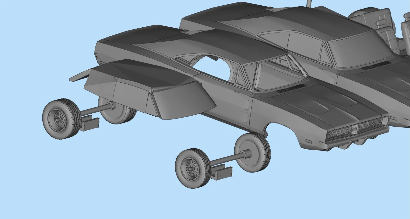 Musclecar Charger dodge 3d print model toy Car STL File