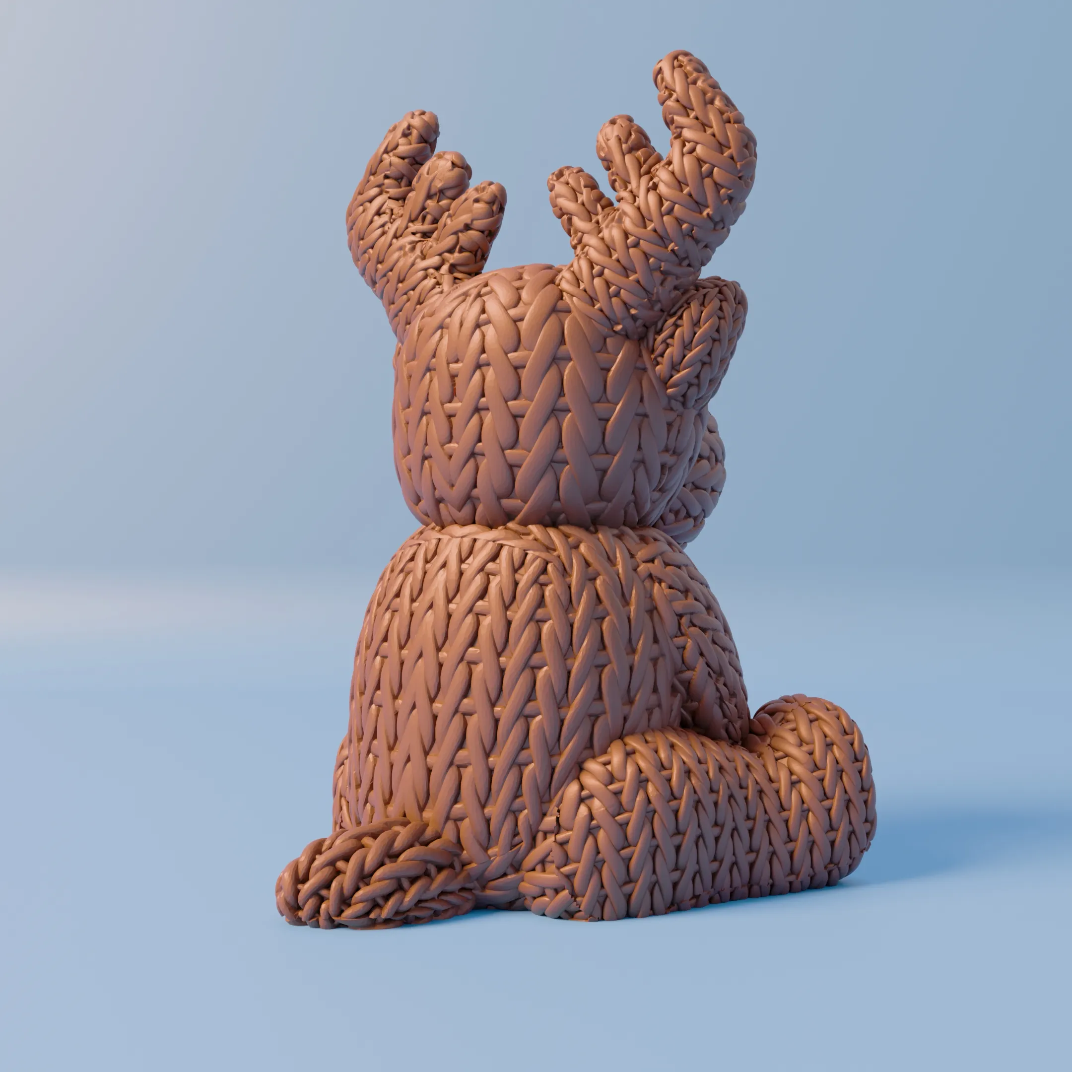 Adorable Knitted Reindeer 3D Model