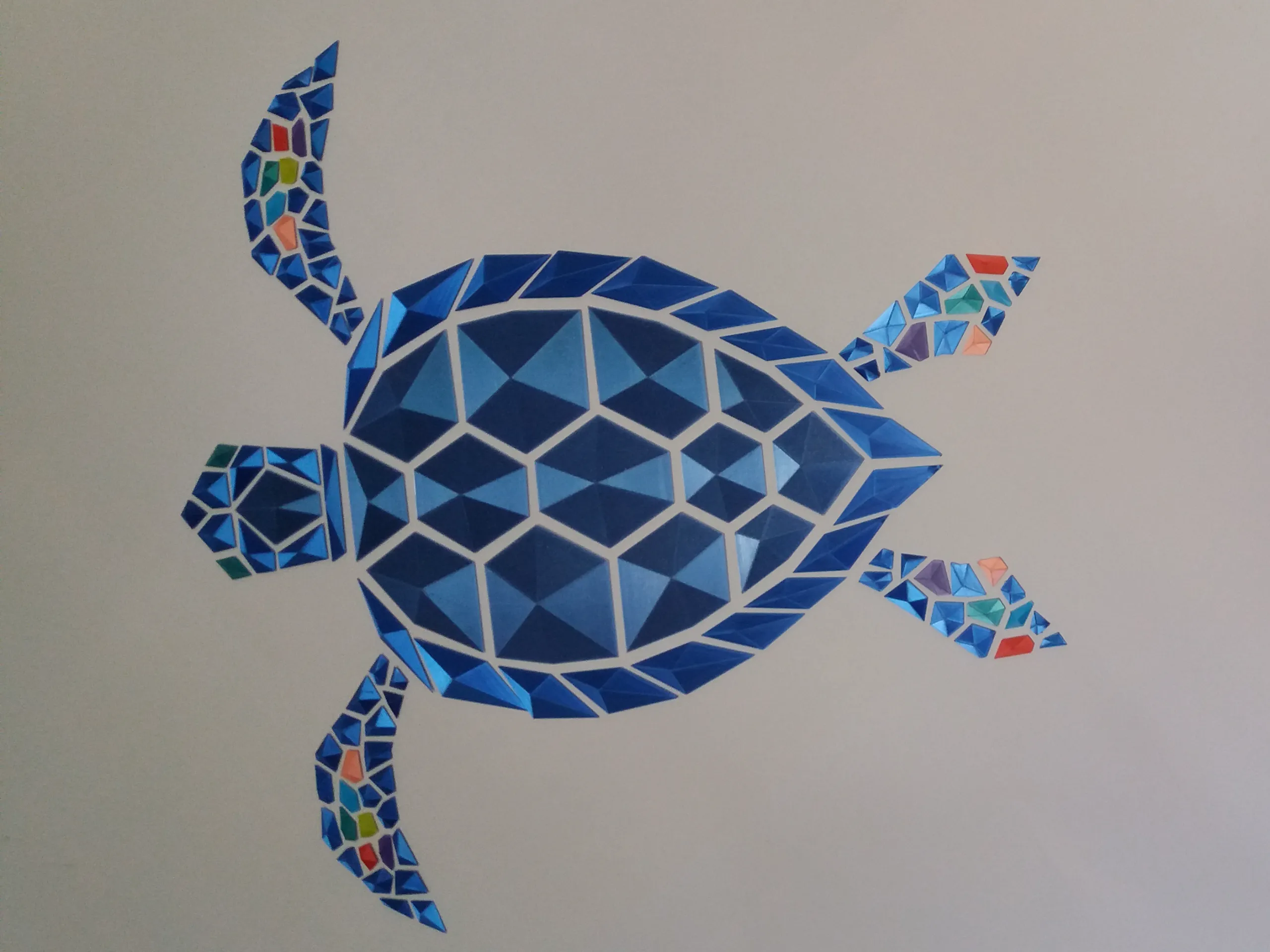 Geometrische Schildkröte Kunst an der Meereswand