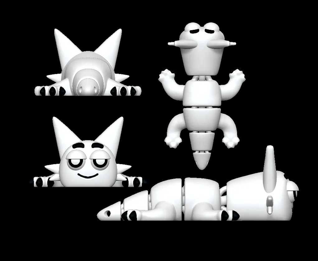 Wenda Sprunki Flexi Articulated STL 3D Model Character