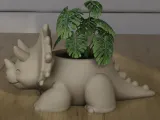 Cute Triceratops Dinosaur Planter 3D Print File-2