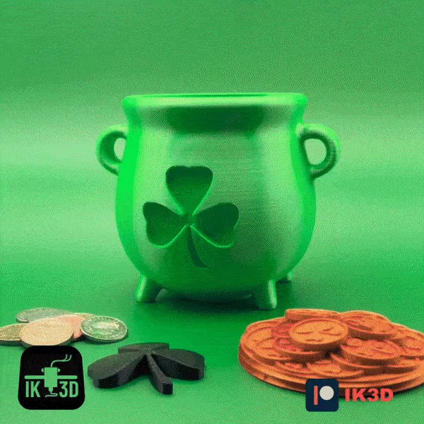 Leprechaun's Cauldron Money Box St Patrick's Day / Multipart