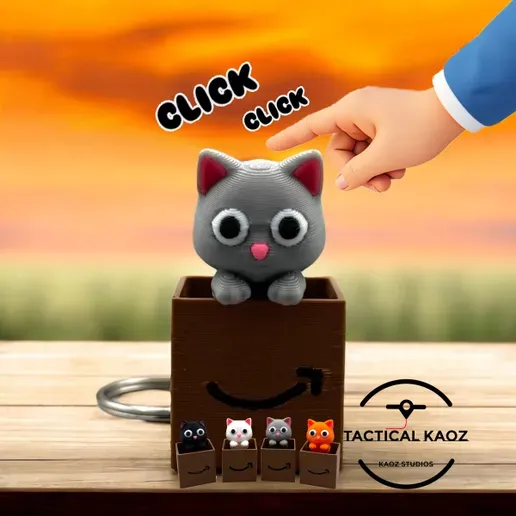 Clicky Cat Fidget Toy & Keychain 4 Color Options
