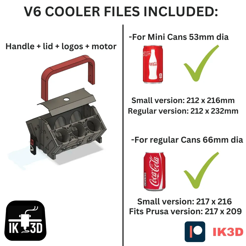 V6 CAN COOLER FOR REGULAR AND MINI CANS