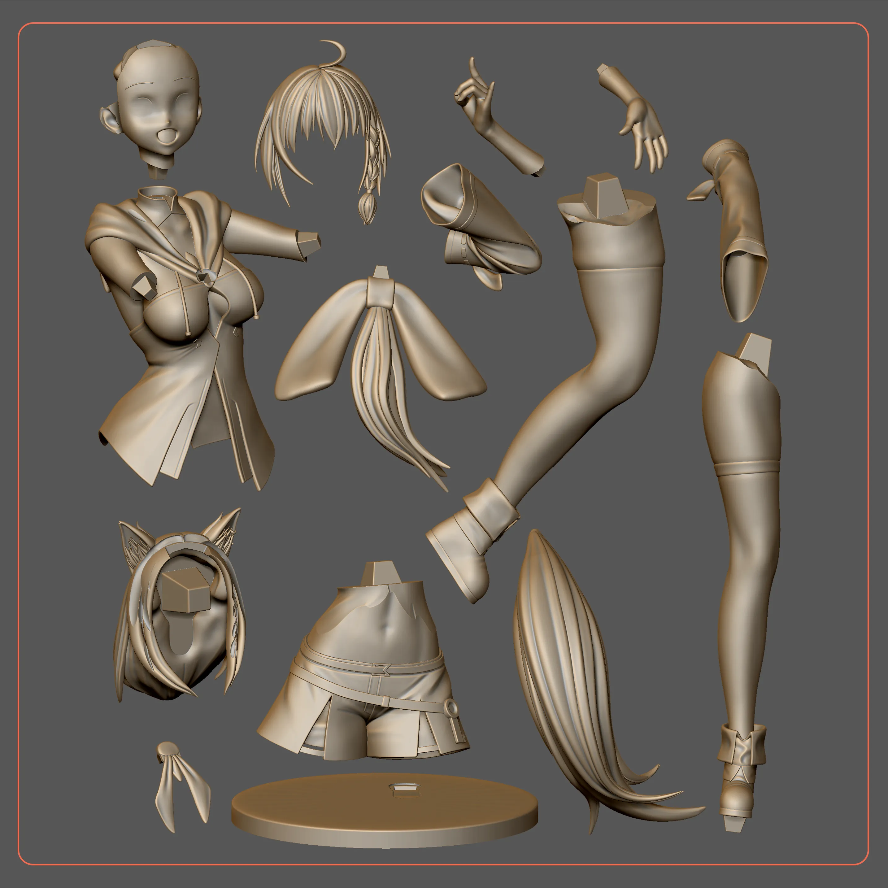 Shirakami Fubuki - Hololive Vtuber Figure for 3D printing