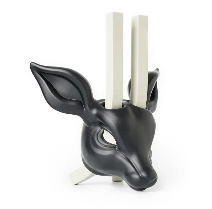 Escultura Decorativa Edición Negra Antílope Figura de Fan Art