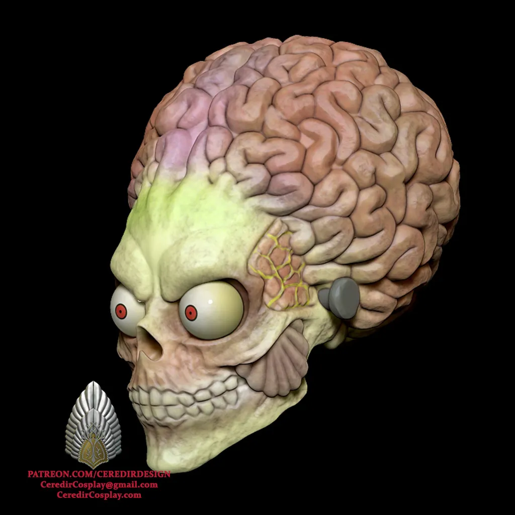 Mars Attacks Alien Mask 3D DIGITAL DOWNLOAD