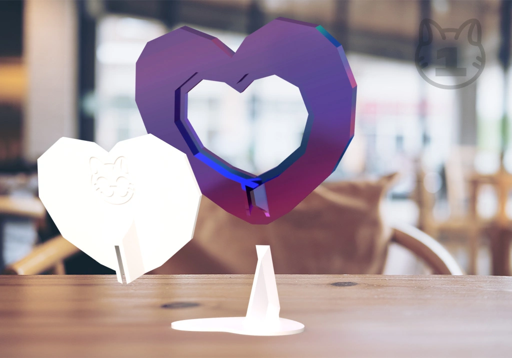 DIAMOND LOW POLY HEART FRAME