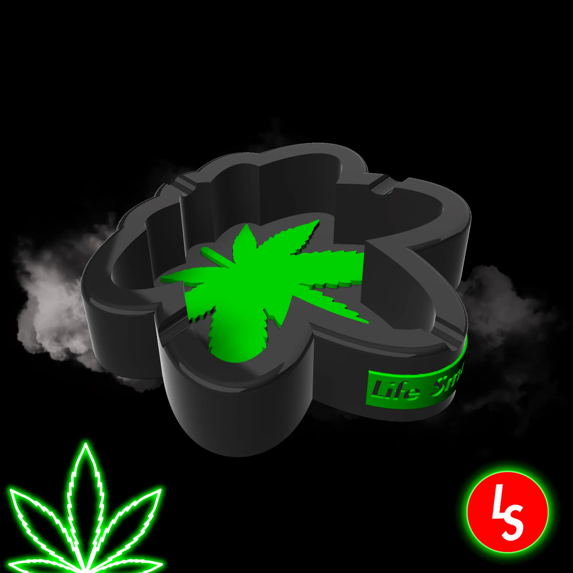 Weed Leaf Ashtray and Tray