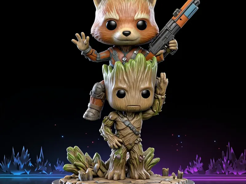 Groot and Rocket Funko Pop