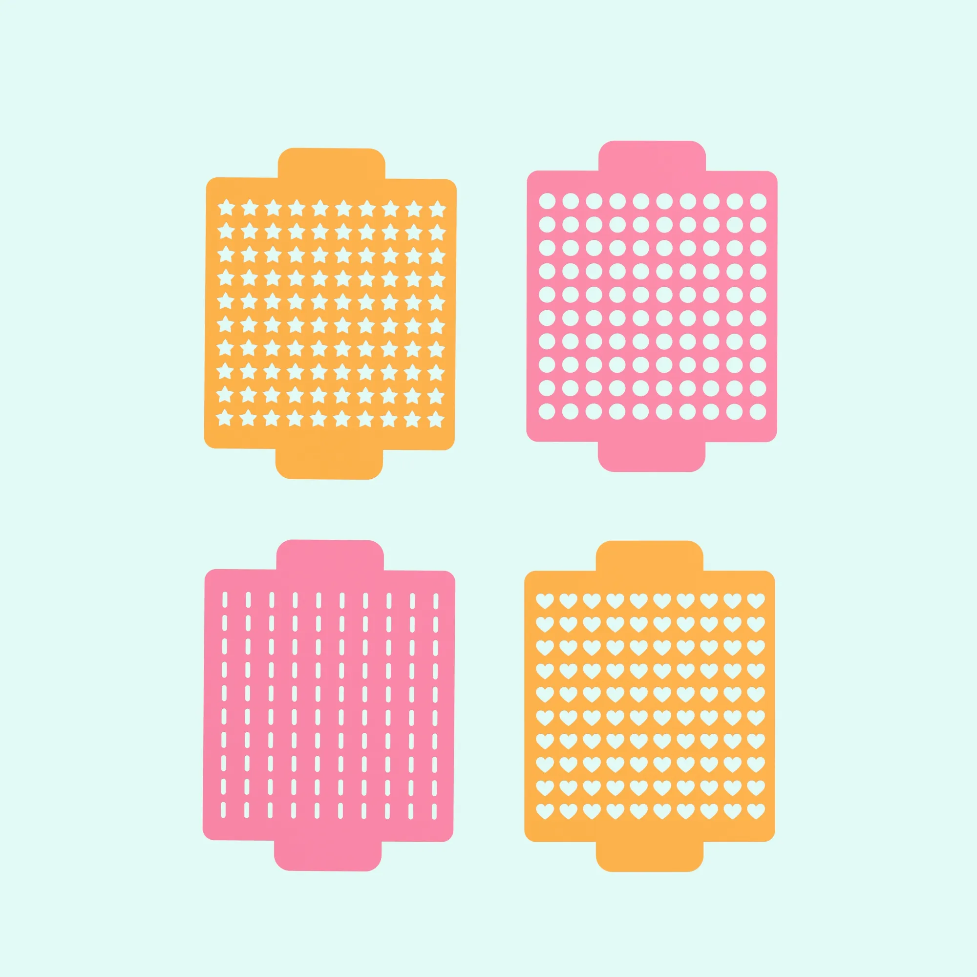 3D Sprinkles Stencil Set, Cookie Fondant Decoration, 4 Motif