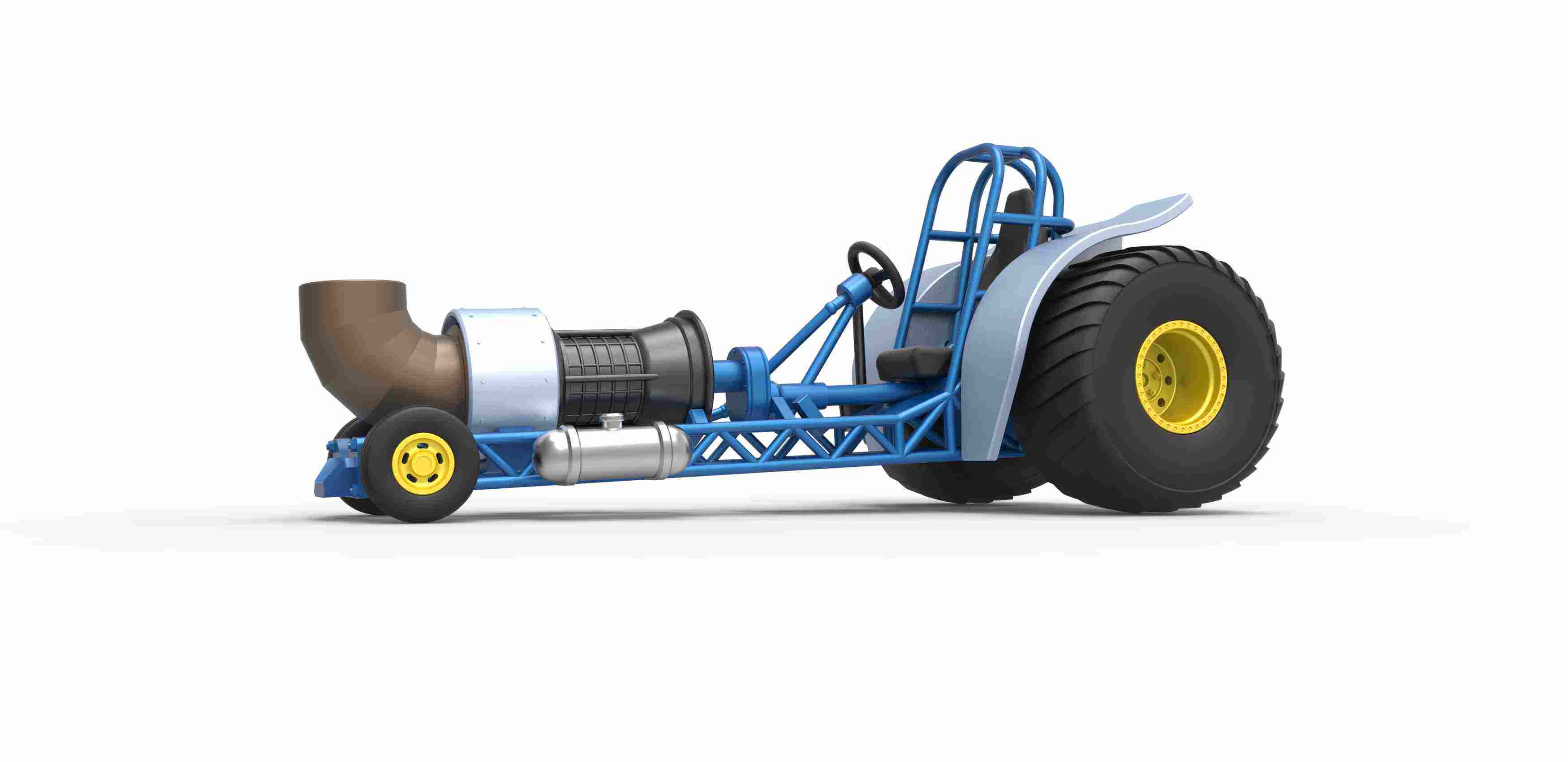 Mini Rod pulling tractor with jet engine V2 Scale 1:25, 3D models download