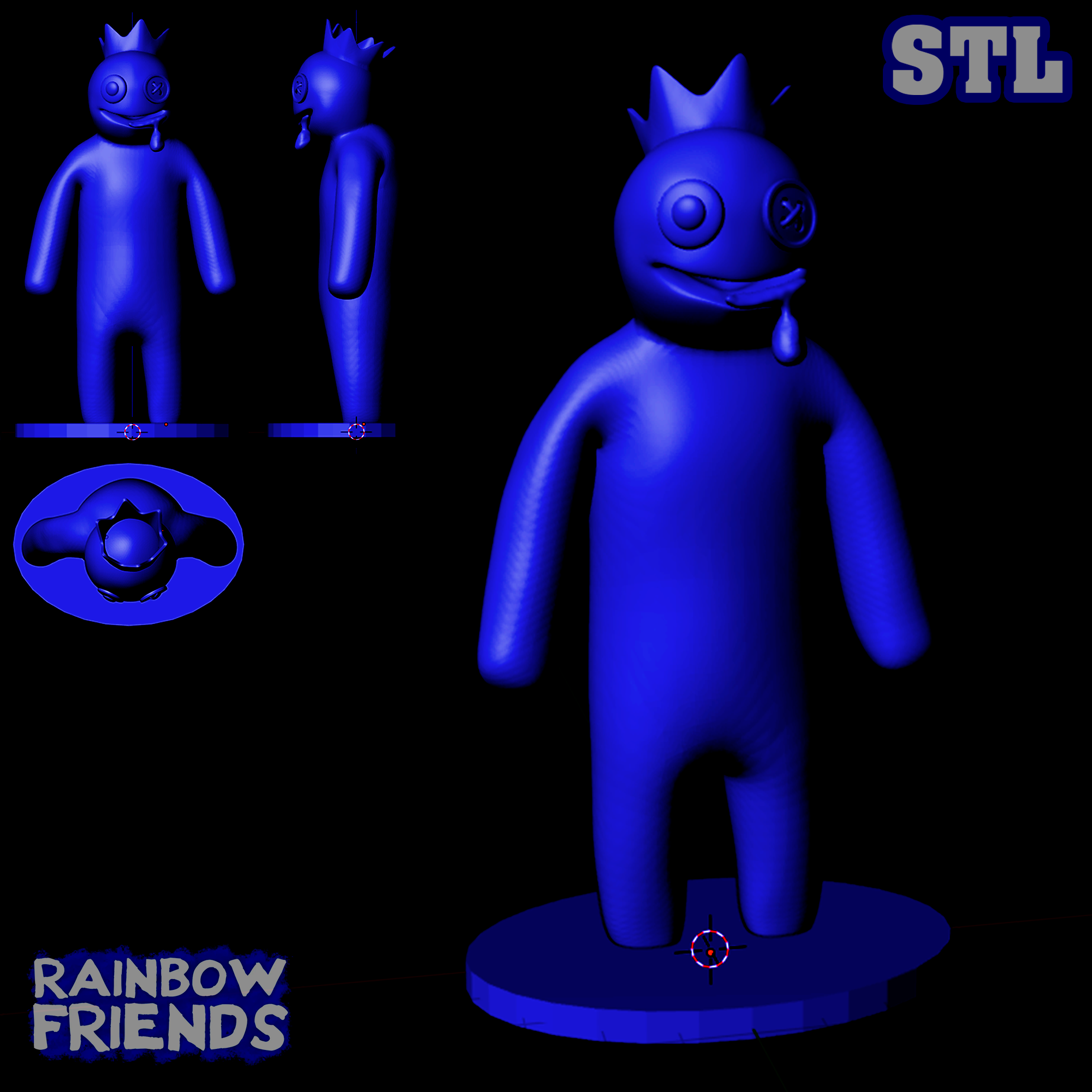 BLUE FROM RAINBOW FRIENDS - ROBLOX. TWO STL MODEL., 3D models download